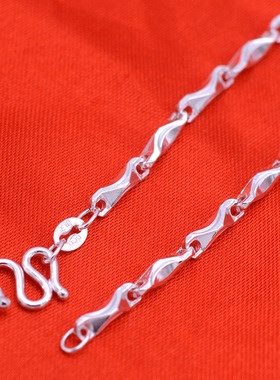 男士银饰品情侣吊坠元宝链