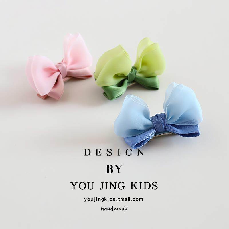 Halokittt 儿童发饰纱立体蝴蝶结发夹可爱兔耳朵顶夹发卡头饰,淘宝优惠券,粉丝福利购,淘宝优惠卷