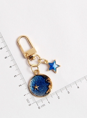 ins星星月亮独角兽钥匙扣保护套