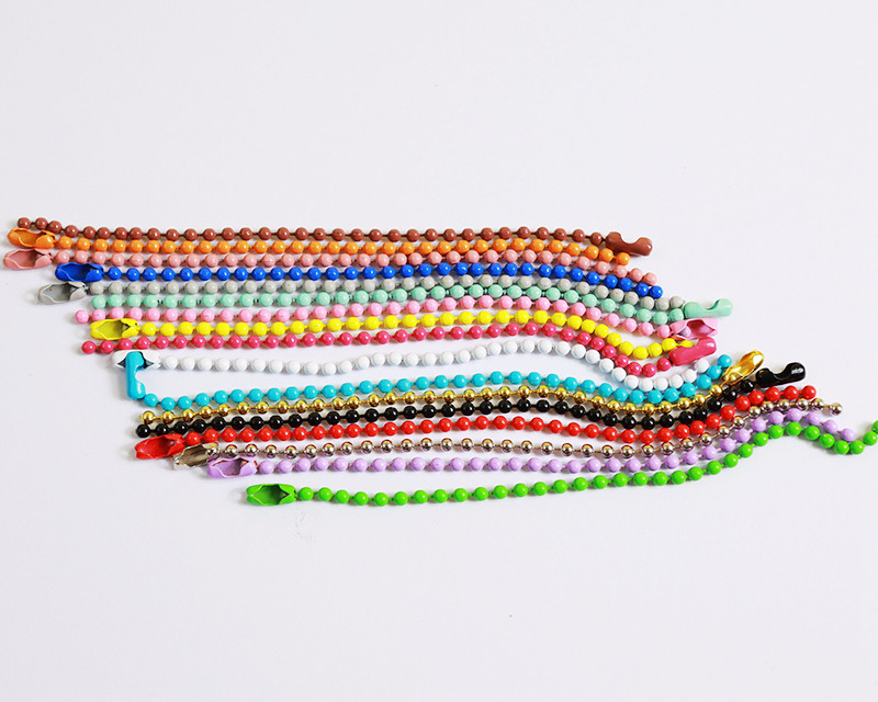 珠珠链DIY串珠材料饰品配件金属链条彩色喷漆珠链 波珠链吊牌链,淘宝优惠券,粉丝福利购,淘宝优惠卷