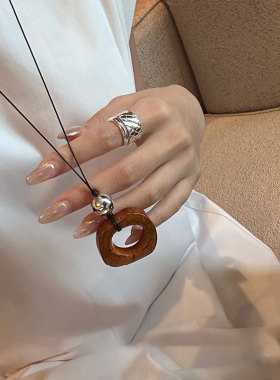 小众设计感几何方形长款吊坠项链女简约民族风复古百搭颈链锁骨链