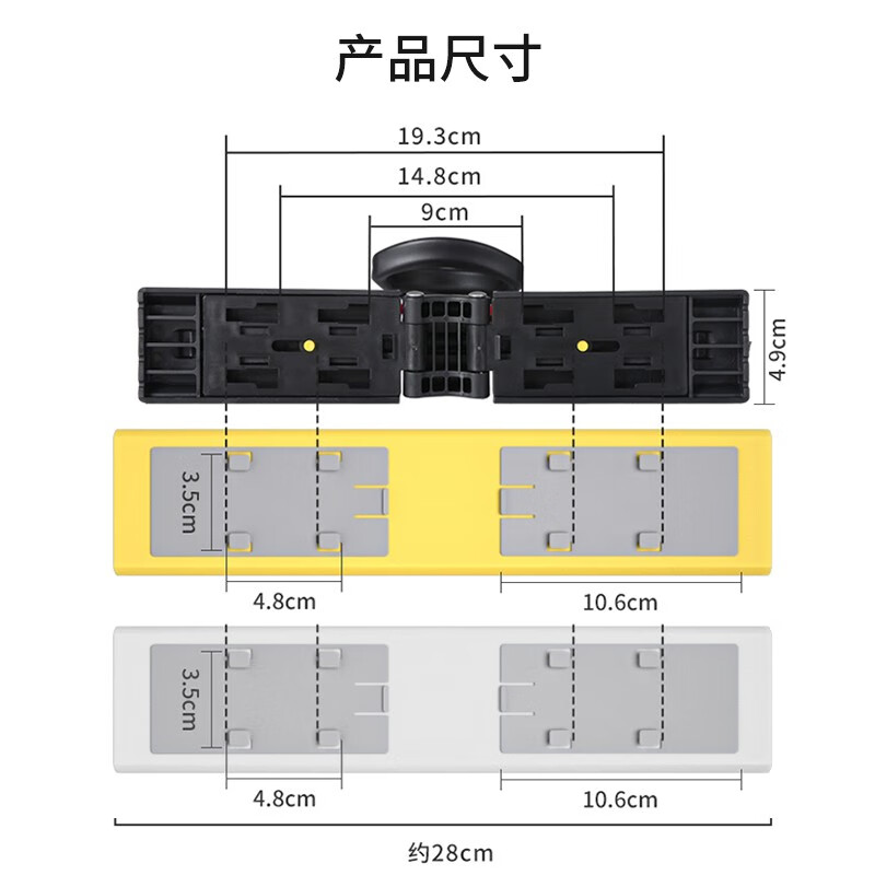 美丽雅原装海绵拖把头通用28CM对折式吸水宽扣胶棉头替换头家用-图1