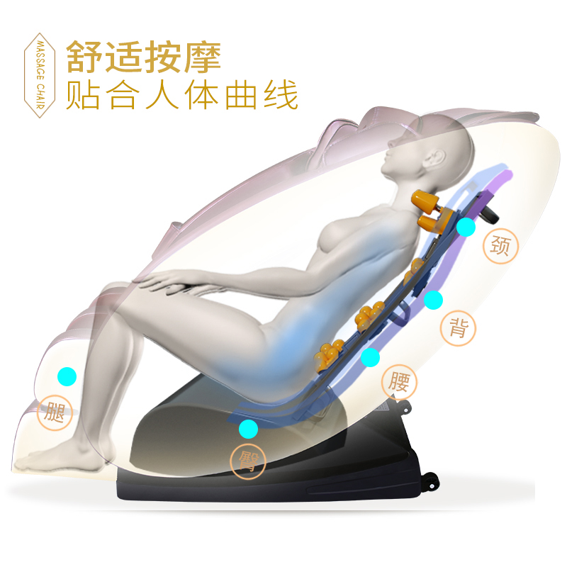 秒道按摩椅家用全身太空舱全自动多功能揉捏按摩器电动沙发椅-图2