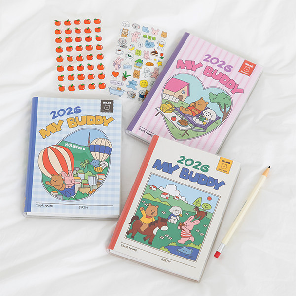 韩国dailylike 可爱彩页2026年PVC胶套日程本 月周计划高颜值手帐,淘宝优惠券,粉丝福利购,淘宝优惠卷