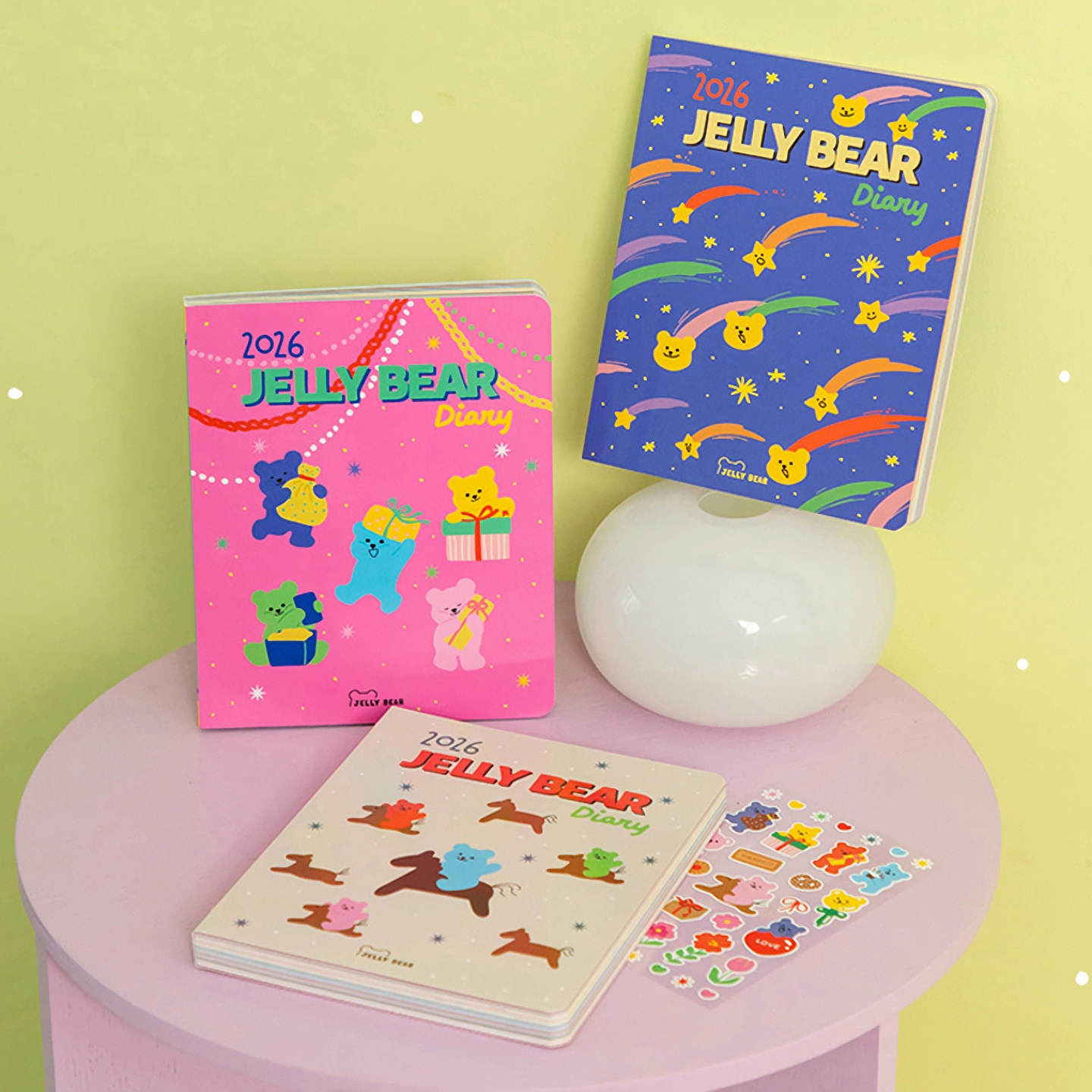 韩国DAILYLIKE 可爱彩页2026年果冻熊手帐 一周两页周计划日记本,淘宝优惠券,粉丝福利购,淘宝优惠卷