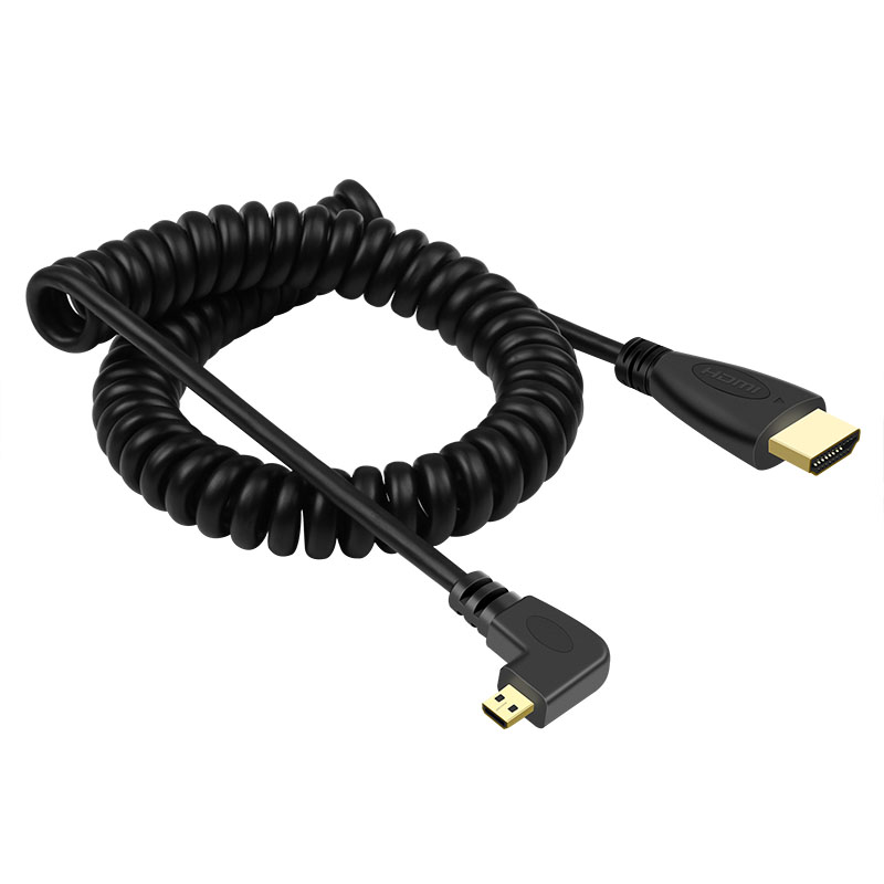 HDMI to转 Mini Micro HDMI 单反 相机 监视器 4K 弹簧线 短线