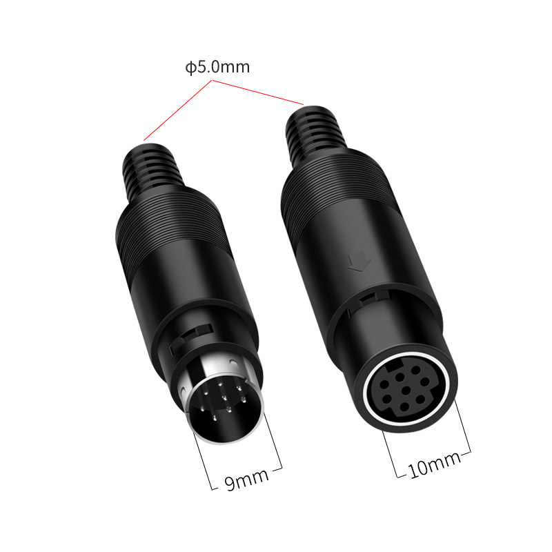 誉陆 S端子小8芯插头MD8连接器PLC圆头8针接头接口PLC三菱插头 - 图3