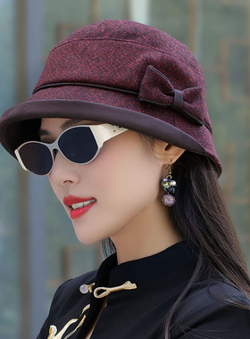 秋上新妈妈布渔夫帽显脸小可折叠