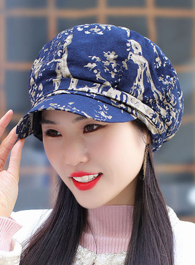 秋上新印花大身帽八角帽四季帽