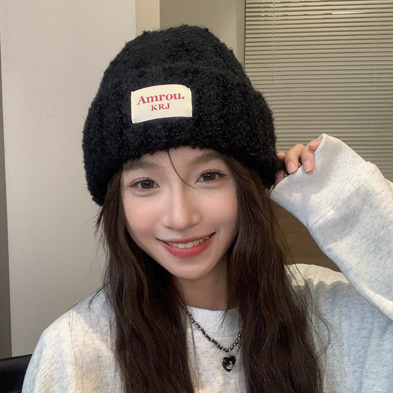 毛绒针织帽女秋冬季2025新款韩版保暖毛线帽子黄色显脸小护耳冷帽,淘宝优惠券,粉丝福利购,淘宝优惠卷