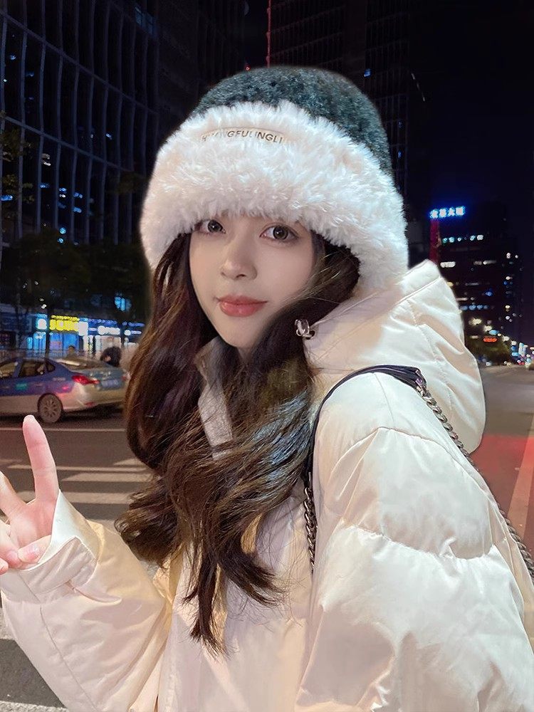 冬季保暖宽松针织帽毛绒护耳大头围帽子女秋冬加绒2025新款毛线帽,淘宝优惠券,粉丝福利购,淘宝优惠卷