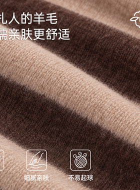 秋冬保暖复古条纹针织围巾披肩