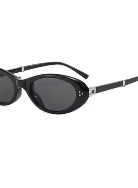 复古猫眼黑色折叠太阳眼镜欧美ins风方圆脸高级感网红辣妹墨镜女