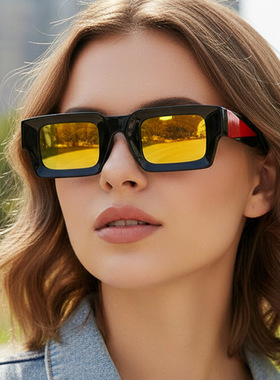 新款方框复古嘻哈朋克百搭太阳镜欧美时尚都市男女防晒墨镜