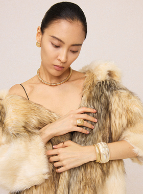 Tender Society T for Tender系列老花珐琅手镯女项圈镂空耳圈