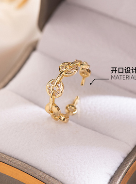 小众设计轻奢高级感开口钱币戒指