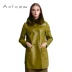 Áo khoác da Anlom / yanu nữ 2018 mới lông cáo một chiếc áo khoác da dài mỏng - Quần áo da áo khoác da nữ cao cấp Quần áo da