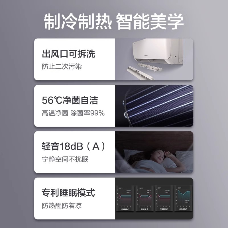 【两室一厅】Gree/格力官方家用制冷空调套装卧室客厅专用