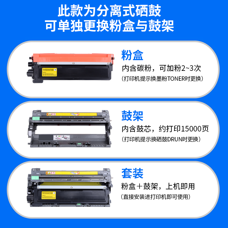 通众适用兄弟HL-3040CN硒鼓HL-3070CW MFC-9120CN MFC-9320CW DCP-9010CN打印机DR-270BK粉盒鼓架-图1