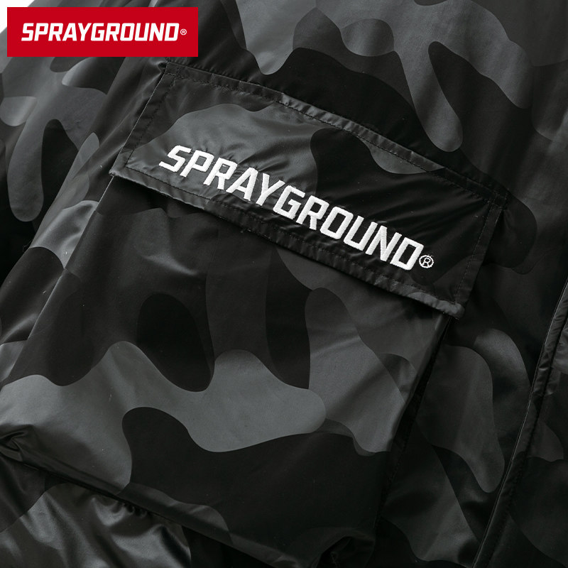 【特卖】SprayGround冬季棉服女毛领外套男SG鲨鱼嘴潮牌通勤百搭-图2