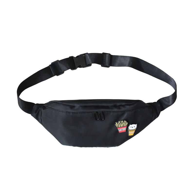 男时尚百搭小挎包单肩简约日系腰包 大牙男士包袋