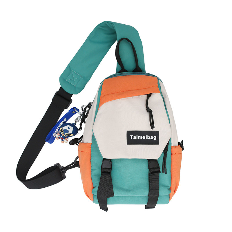 潮牌男士潮流胸包休闲日系单肩小包 大牙男士包袋