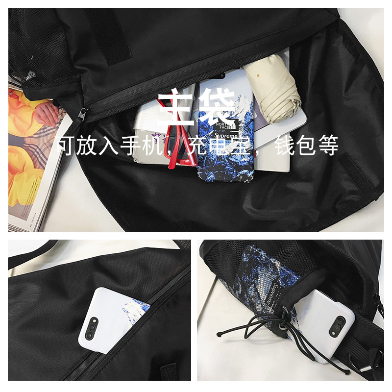 男士工装潮牌原宿机能大学生斜挎包 大牙男士包袋