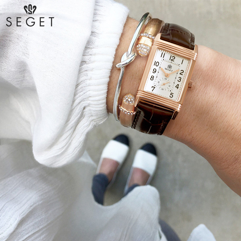 世爵方形女士名牌正品奢侈防水手表 世爵国产腕表