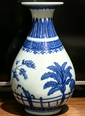 乾隆仿古青花瓷花瓶景德镇摆件
