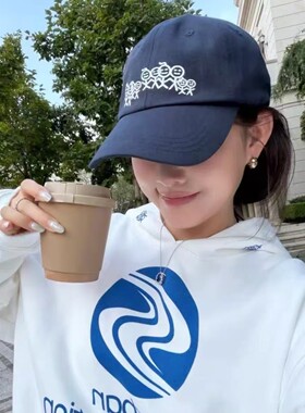 韩系时尚火柴人软顶遮阳棒球帽女