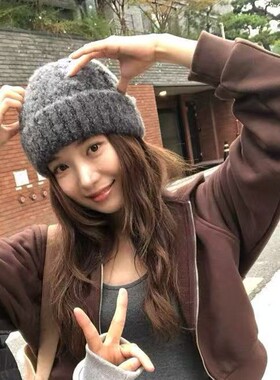 八奶泰迪毛显脸小保暖针织帽女款