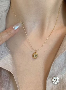 原创复古红玛瑙细款低调时髦项链