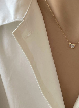 冰糖系列清凉小冰砖锁骨链气质