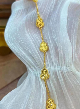 有财气!金光闪闪碎金葫芦手链大款大气洋气手饰品高级送礼闺蜜