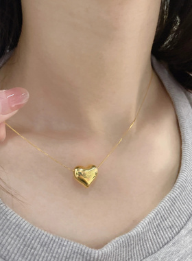 简约质感轻奢百搭爱心锁骨链