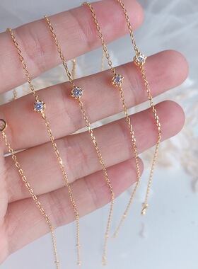 钻石手链女金色手链极简
