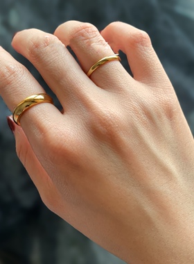 情侣万能叠戴显手白手细指环关节戒指