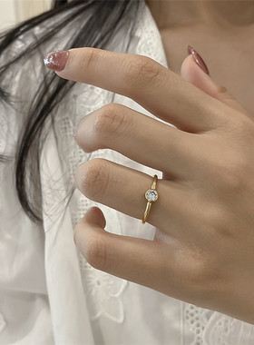 韩国客订留仓版一颗闪钻戒指