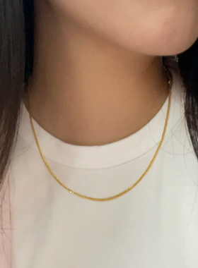 山茶心事~素带就好看裸链不掉色基础粗款百搭高级范M扣项链仿真金