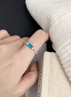 小小薄荷糖~蓝绿钻套装轻奢系戒指手链质感组合装高级感不掉色