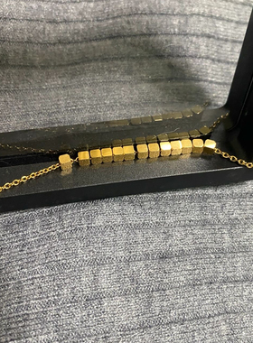 古风中国风碎金小方块项链锁骨链