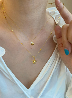 百搭超闪水滴方片小项链