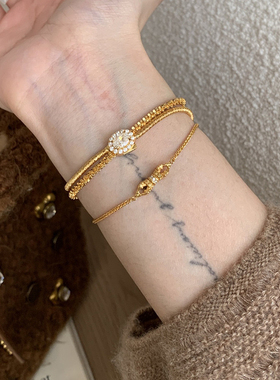 绝美！不掉色金刚杵手链女款轻奢小众精致可叠戴手饰品2025年新款