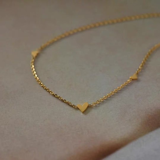 高定走秀款～洗澡不用摘简约秀气时髦大方三颗爱心脚链百搭单品