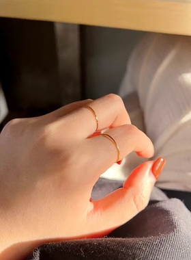 黄昏美术馆显白戒指超细款