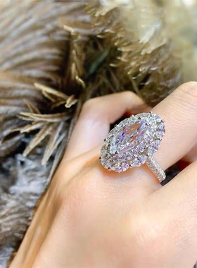 仿真钻戒女高定鸽子蛋小众设计