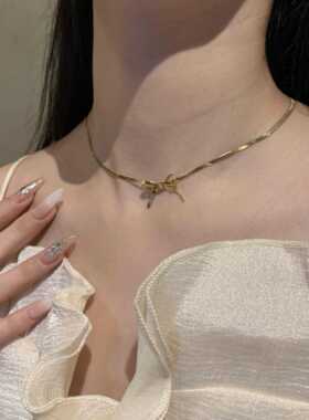金闪闪游丝蝴蝶结choker游丝