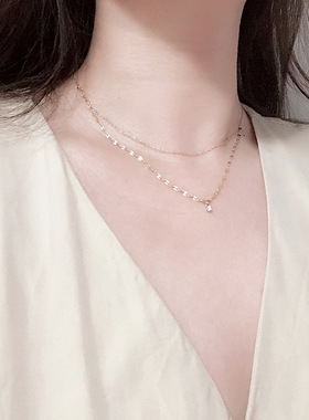 复古油画质感新款锁骨链