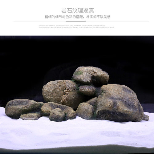 鱼缸造景假山水族箱装饰摆件石头水草懒人套餐仿真青龙岩石原生缸 - 图2