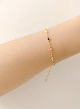 女釉彩爱心项链手链可爱甜美气质